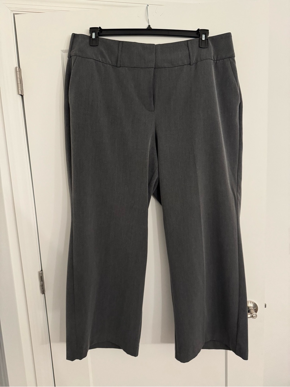 Lane Bryant Perfect Drape Wide-Leg Dress Pants — Charcoal Gray